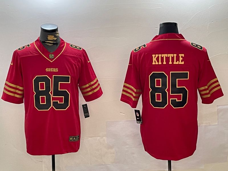 Men San Francisco 49ers 85 Kittle Red Gold 2024 Nike Limited NFL Jersey style 1230